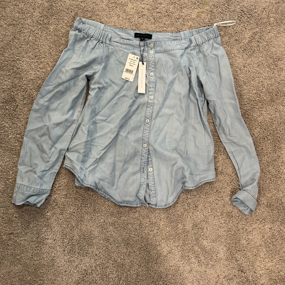 Sanctuary off the shoulder denim top